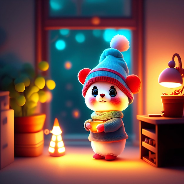 Cute and adorable toy in cozy interior