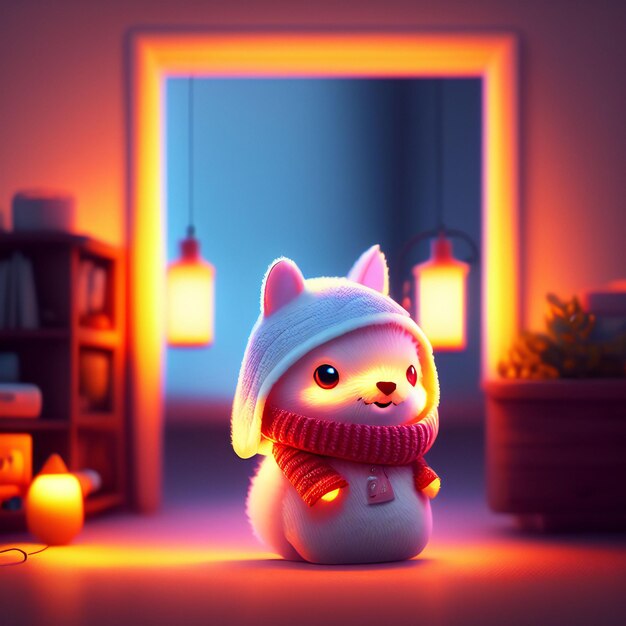 Cute and adorable toy in cozy interior