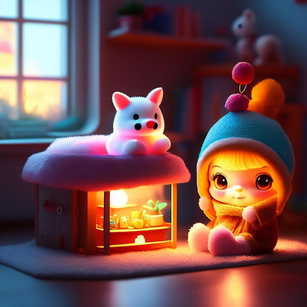 Cute and adorable toy in cozy interior