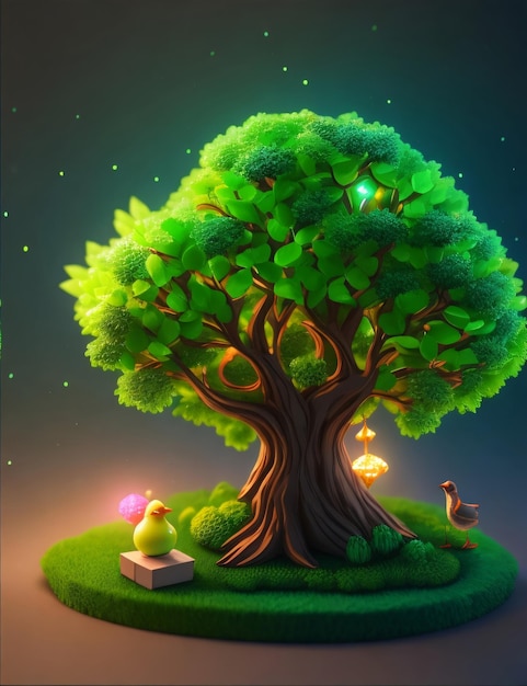 Cute Adorable Tree Illustration