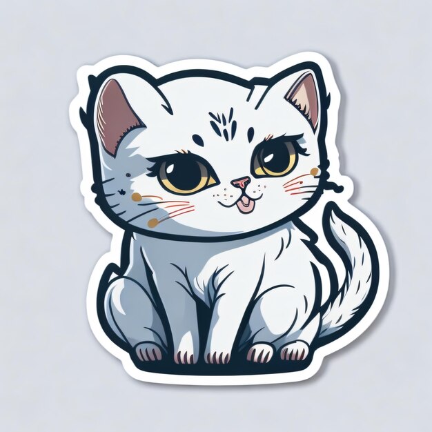 Cute Adorable Whimsical Animal Character in Vector Illustration Sticker Style