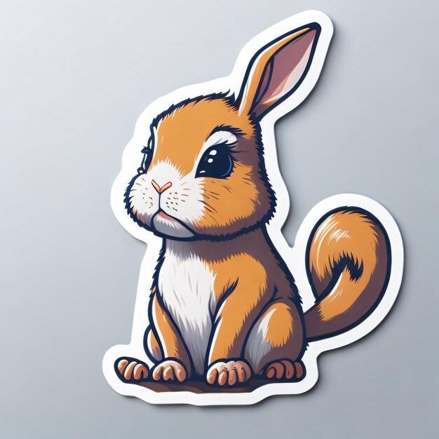 Cute Adorable Whimsical Animal Character in Vector Illustration Sticker Style