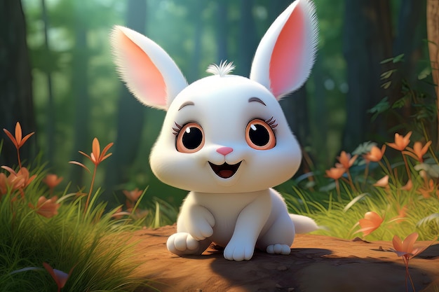 Cute ai generated cartoon bunny