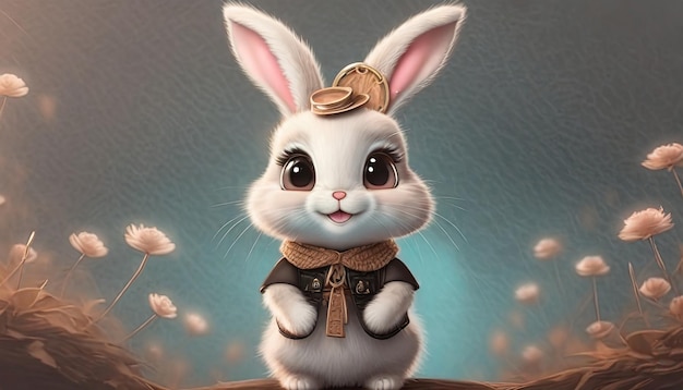 Cute ai generated cartoon bunny