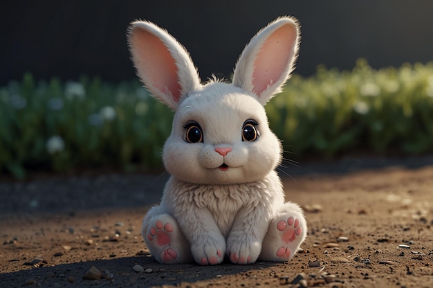 Photo cute ai generated cartoon bunny