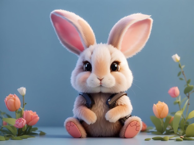 Photo cute ai generated cartoon bunny