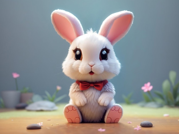 Cute ai generated cartoon bunny