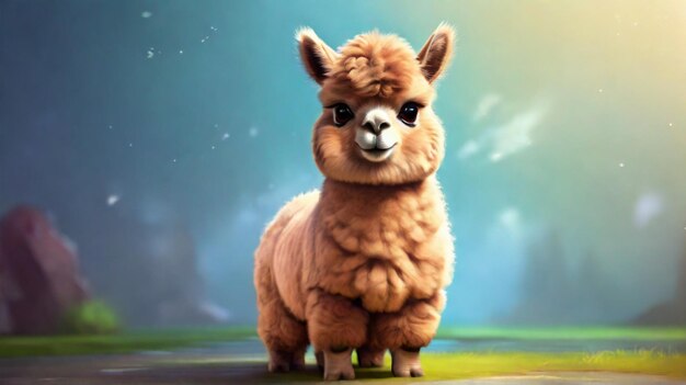 cute animal alpaca cartoon image