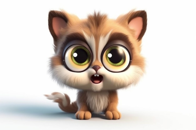 Cute animal animated on white background cartoon style animated expressions quirky expressions playful expressions sweet cheerful little animals