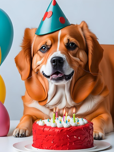 Foto una bella immagine di compleanno per animali