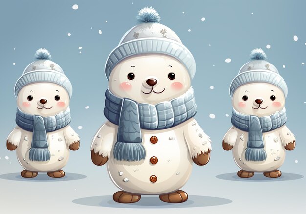 Photo cute animal bundled up in warm clothes in winter landscape invitation card ai generated