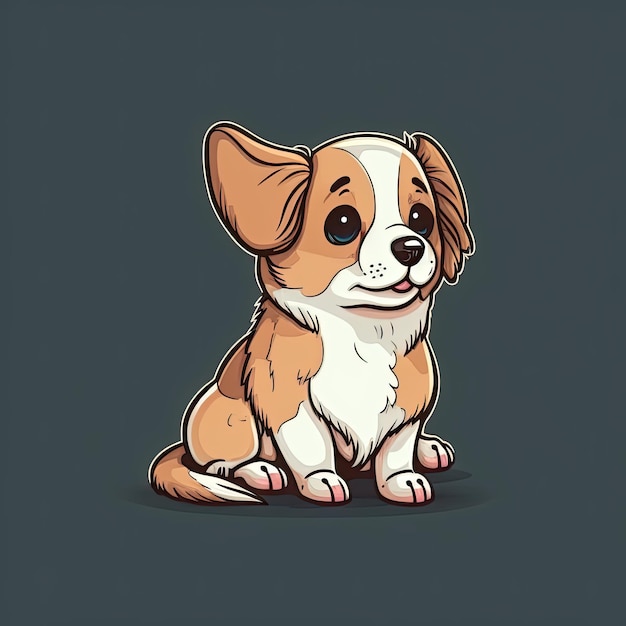 Cute animal cartoon characters Anthropomorphic dog on color background Generative AI