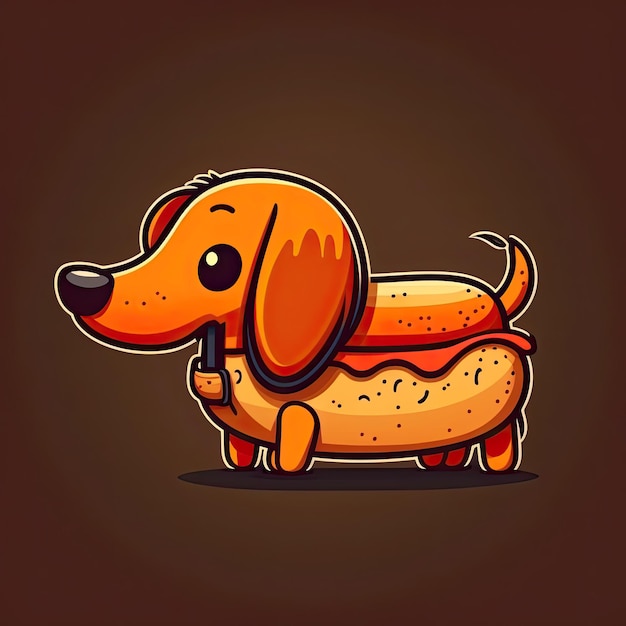 Cute animal cartoon characters Anthropomorphic dog on color background Generative AI