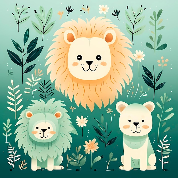 cute animal cartoon illustration