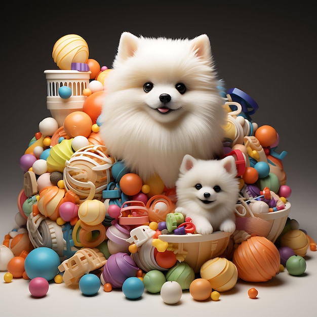 Cute Animal Charming 3D Rendered Creative Simplicity in Adorable Fatness Blender C4D Clay Style