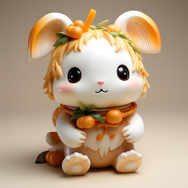 Cute Animal Charming 3D Rendered Creative Simplicity in Adorable Fatness Blender C4D Clay Style