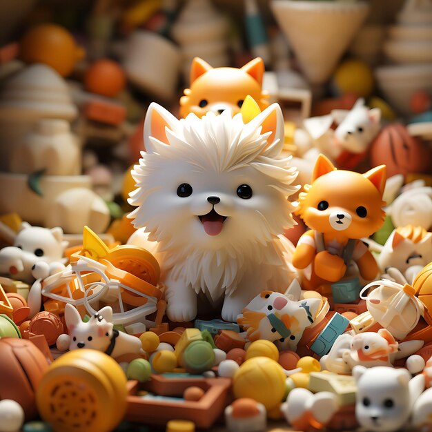 Cute Animal Charming 3D Rendered Creative Simplicity in Adorable Fatness Blender C4D Clay Style