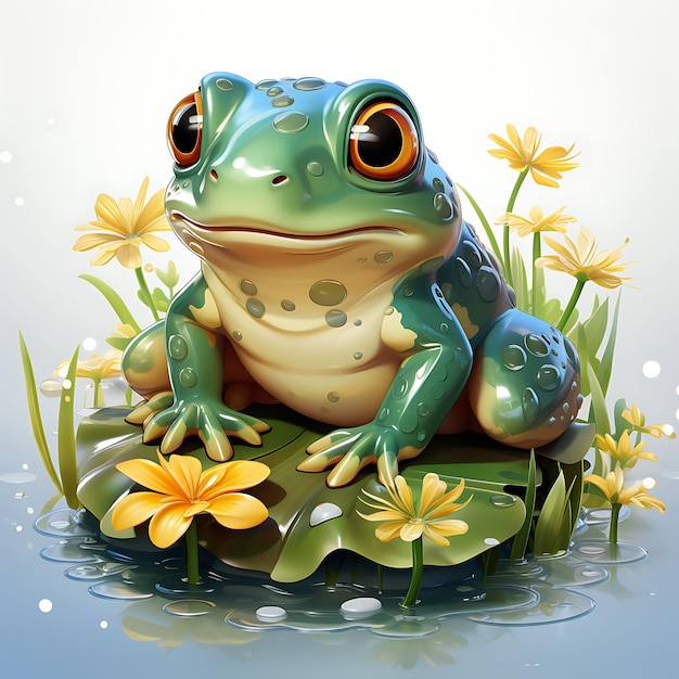 Cute Animal Charming 3D Rendered Creative Simplicity in Adorable Fatness Blender C4D Clay Style