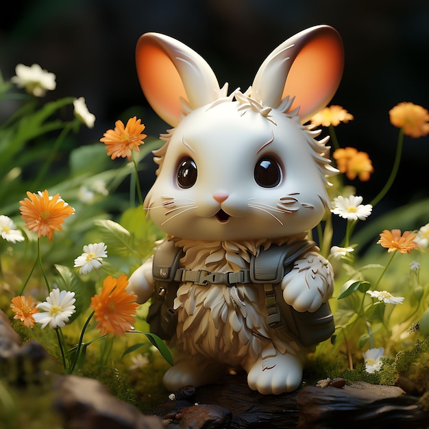 Cute Animal Charming 3D Rendered Creative Simplicity in Adorable Fatness Blender C4D Clay Style