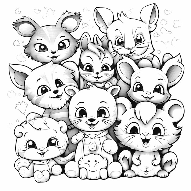 Photo cute animal coloring pages unleash your child creativity with dogs cats