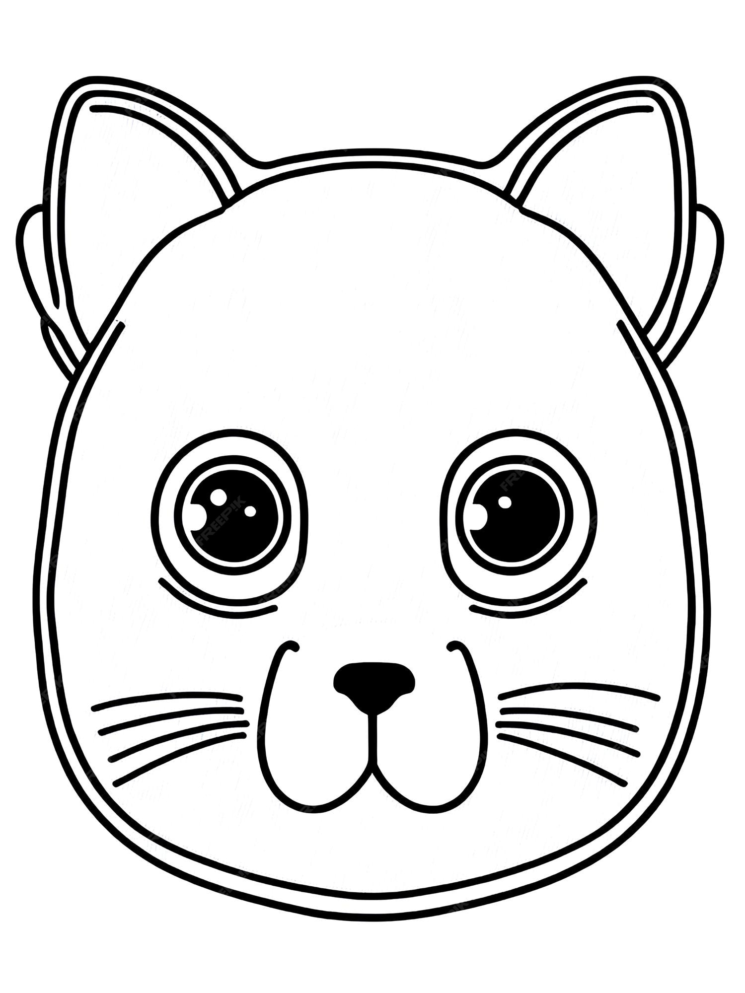Premium AI Image Cute animal face coloring page for kids