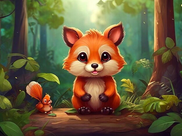 Photo cute animal in the forest wildlife day illustration