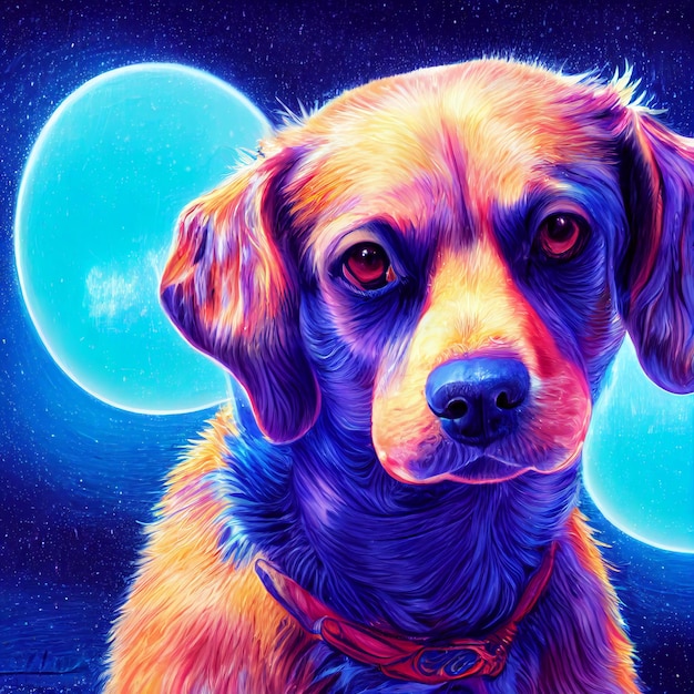 Ritratto di cane carino animale piccolo piuttosto colorato da una spruzzata di illustrazione ad acquerello