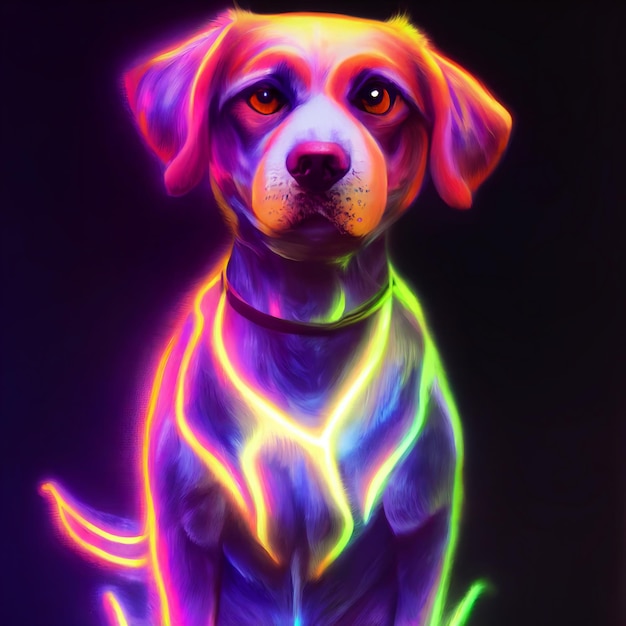 Cute animal little pretty colorful dog portrait from a splash of watercolor illustration