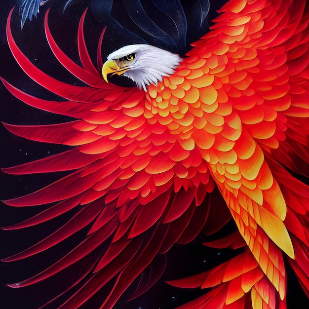 Симпатичное животное, маленький красивый портрет красного орла из всплеска акварельной иллюстрации
