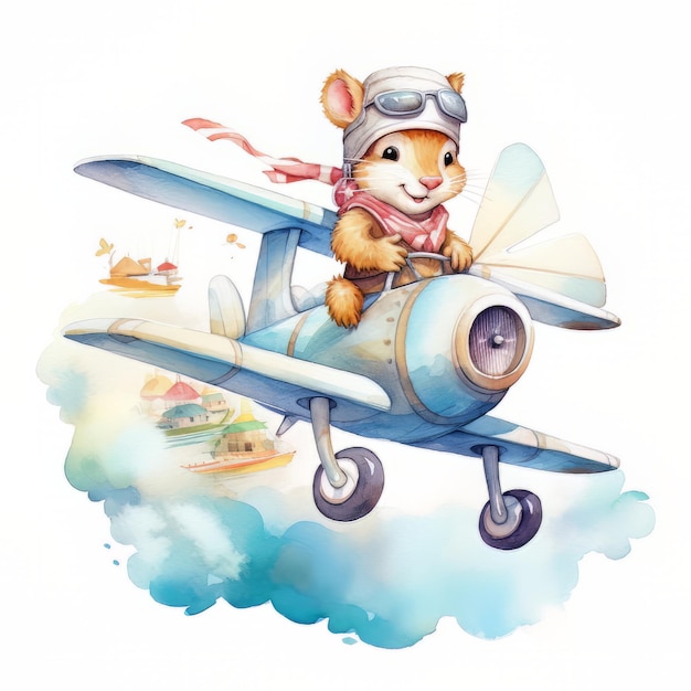 Cute animal in a plane