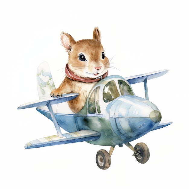 Photo cute animal in a plane