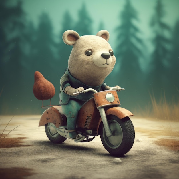 Cute Animal Riding A Motorcycle