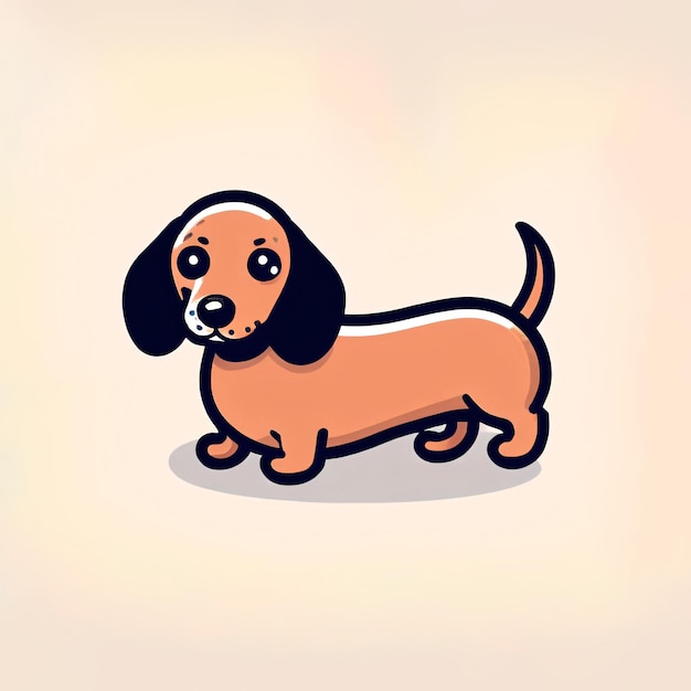 cute animal vector illustration child draw dachshund dog