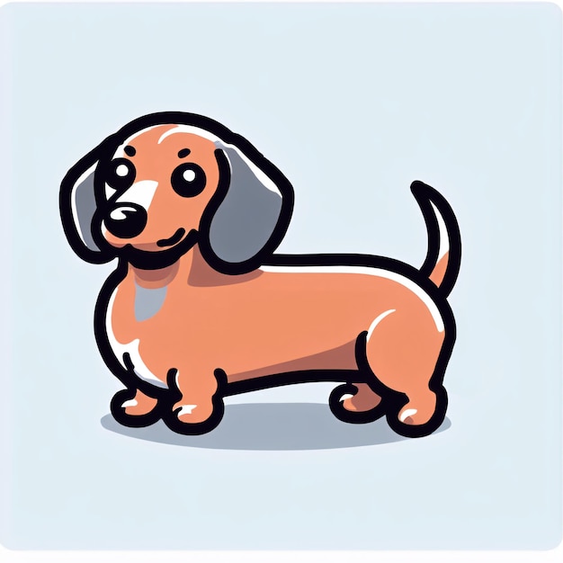 Photo cute animal vector illustration child draw dachshund dog