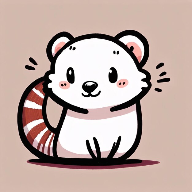 Photo cute animal vector illustration child draw ferret