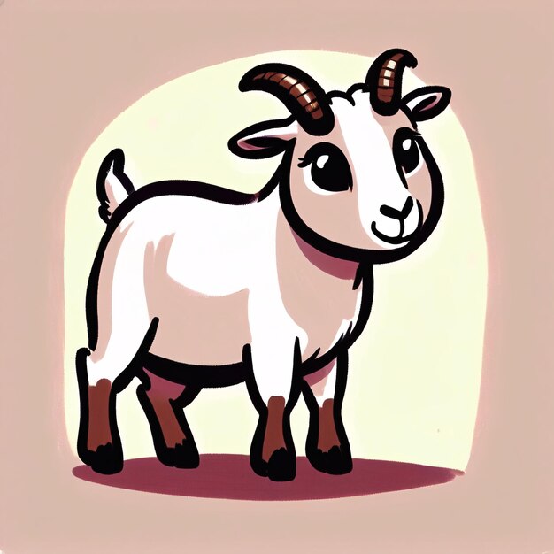 Photo cute animal vector illustration child draw goat