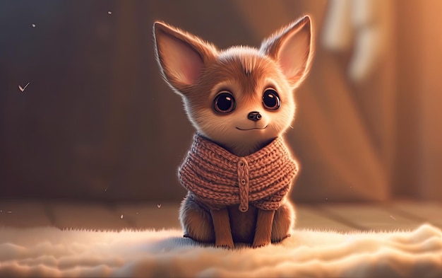 Cute animal wearing sweater