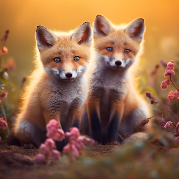 cute animals desktop wallpaper foxes