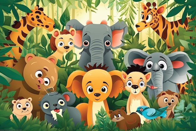 cute animals in the jungle