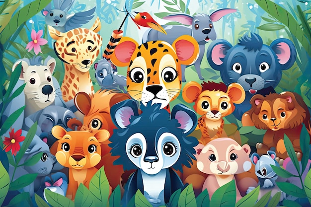 cute animals in the jungle