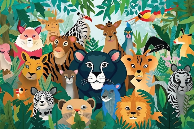cute animals in the jungle