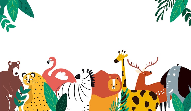 Photo cute animals png border transparent background