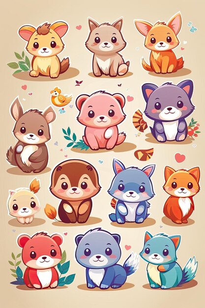 cute animals sticker