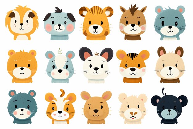 Photo a cute animals vector icons