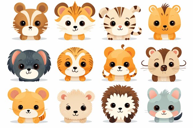 A cute animals vector icons