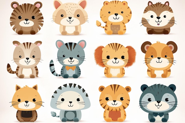 A cute animals vector icons