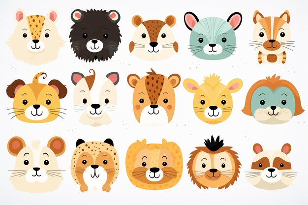 A cute animals vector icons