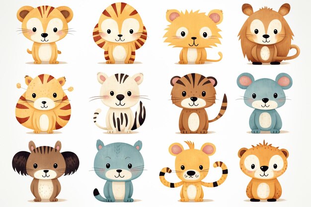 A cute animals vector icons