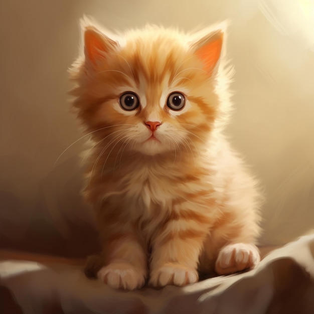 Cute animated cat illustration cartoon