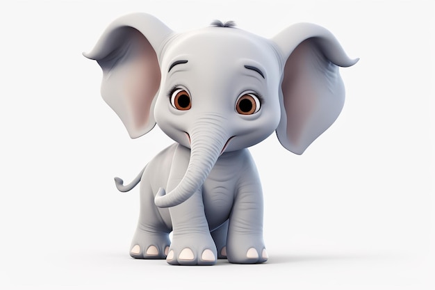 Photo cute animated elephant innocents elephant ai generated animal world